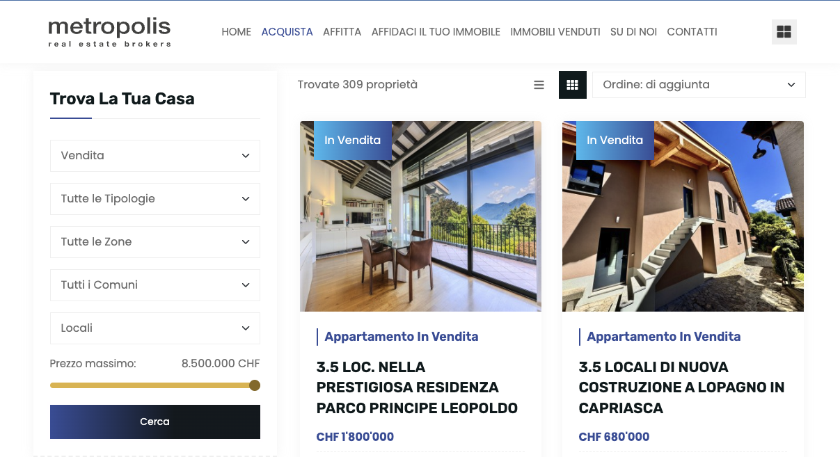 Lancio del Nuovo Sito: Metropolis Immobiliare